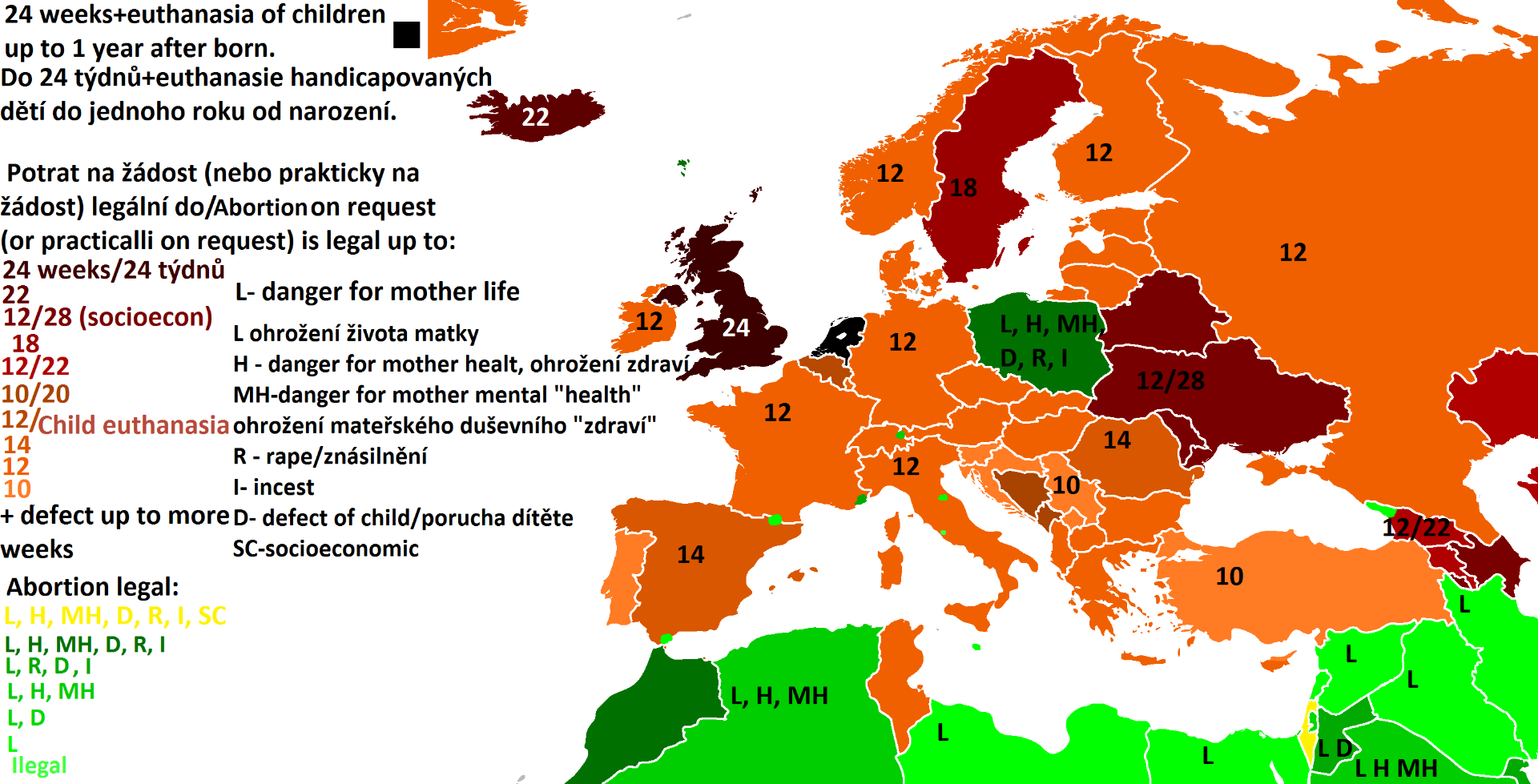 Číslo zobrazuje, do kolika týdnů života dítěte je možné, ho na žádost matky zavraždit.